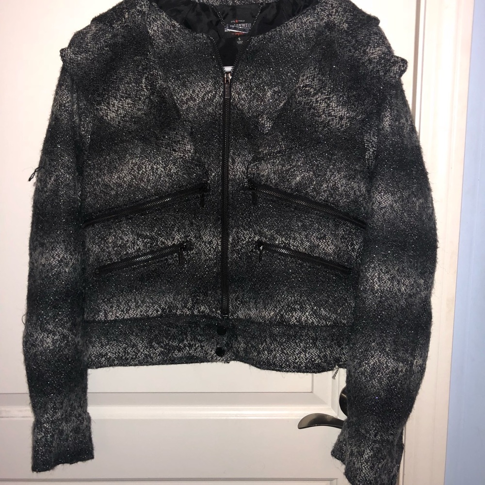 Grey, Black and White Zipper Jacket